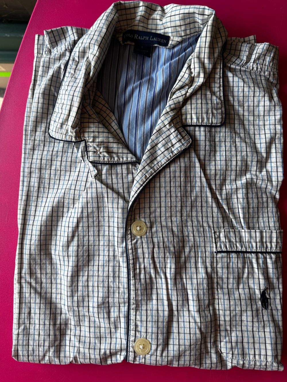 Polo by Ralph Lauren Men’s Blue & white check sleepwear set